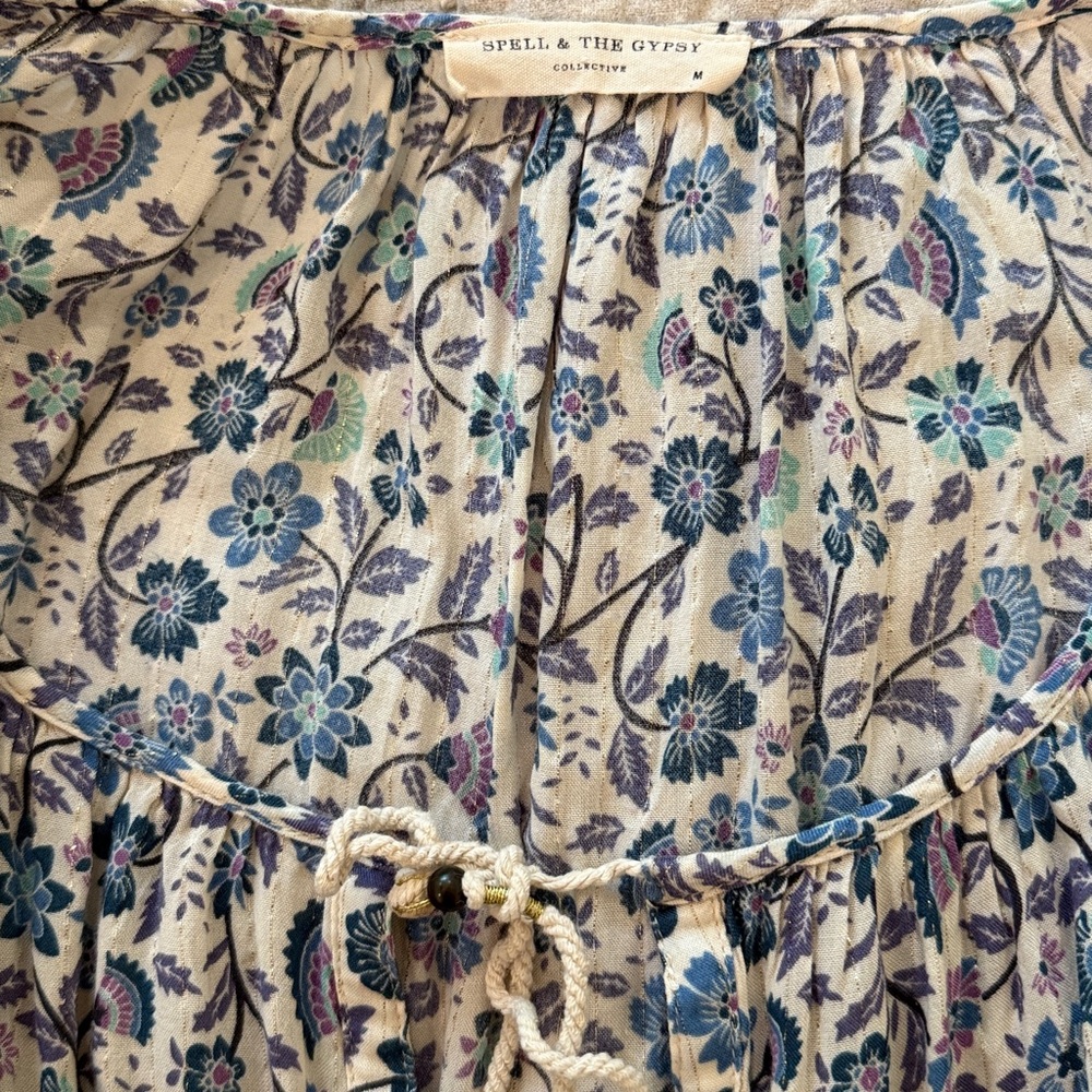 Spell & The Gypsy Dahlia Tunic Dress Dusty Blue - Picture 7 of 10